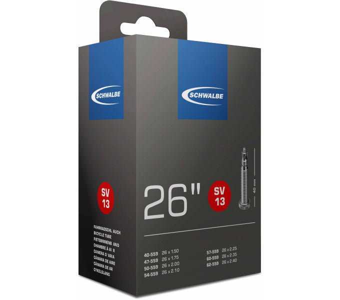 26 Zoll Schwalbe Nr. 13 Fahrradschlauch 26x1,50 bis 26x2,50 Zoll 40/62-559 AV/DV/SV