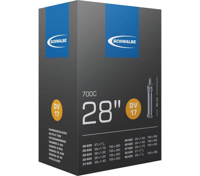 28 Zoll Schwalbe Nr. 17 Fahrradschlauch 28x1,10 bis 28x1,75 Zoll AV/DV/SV günstig kaufen