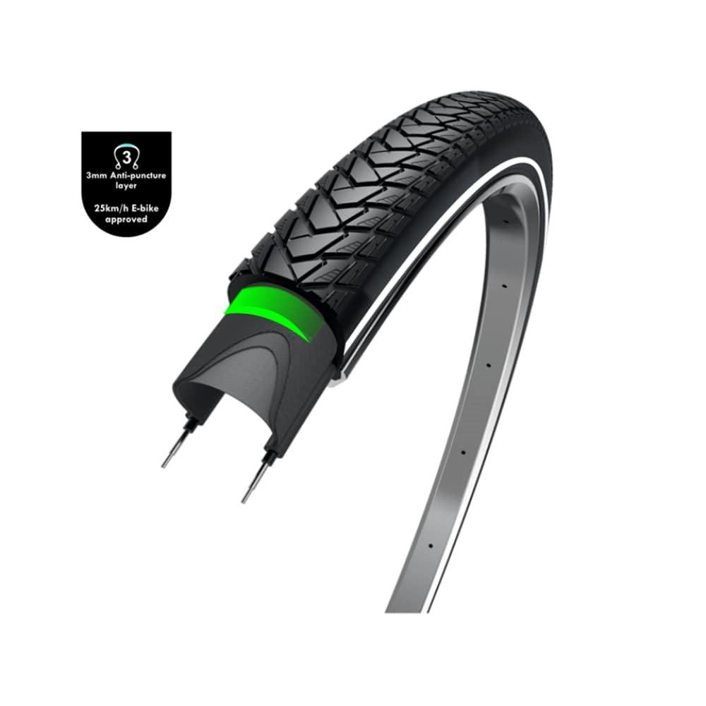 Copertone Rondine Hurricane 28 X 1.60 Pollici – Nero Con Rifrangente, 42-622, Ideale Per Bici Da Città E Trekking - Foto 3